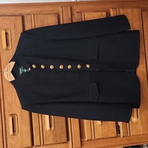 Lauren Ralph Lauren Military Style Jacket 4 Navy Blue Lined Gold